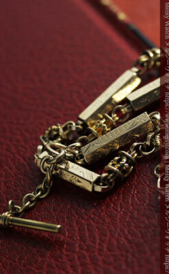 存在感抜群、六角柱の極太懐中時計チェーンとロケット-C0505-2