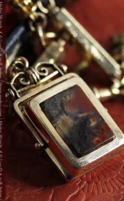 存在感抜群、六角柱の極太懐中時計チェーンとロケット-C0505-7