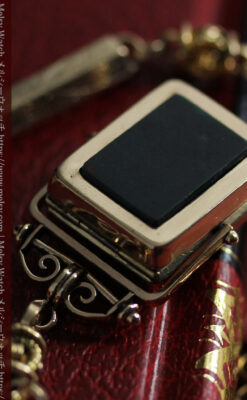 存在感抜群、六角柱の極太懐中時計チェーンとロケット-C0505-8