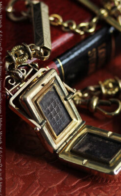 存在感抜群、六角柱の極太懐中時計チェーンとロケット-C0505-9