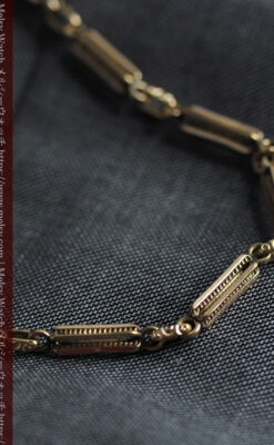 綺麗な飾りのついたアンティーク懐中時計チェーン-C0507-14