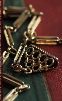 綺麗な飾りのついたアンティーク懐中時計チェーン-C0507-5