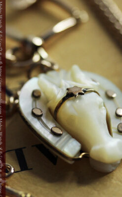 馬への愛が伝わる特別なアンティーク懐中時計チェーン-C0508-15