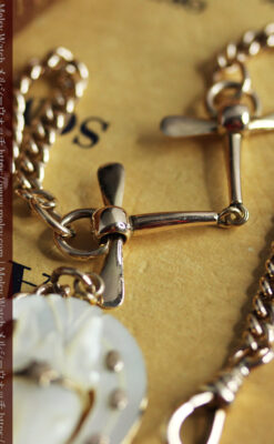 馬への愛が伝わる特別なアンティーク懐中時計チェーン-C0508-16