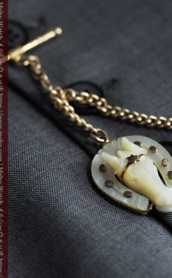 馬への愛が伝わる特別なアンティーク懐中時計チェーン-C0508-5