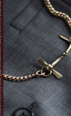 馬への愛が伝わる特別なアンティーク懐中時計チェーン-C0508-7