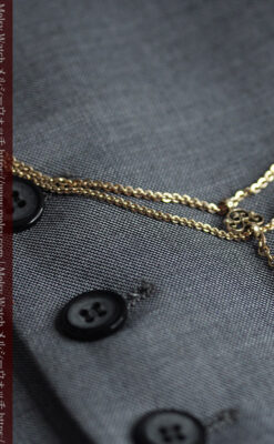 細身で短い懐中時計チェーンと小さな十字架・クロス-C0509-3