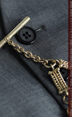 ２つ刃のナイフが付いたアンティーク懐中時計チェーン-C0511-6