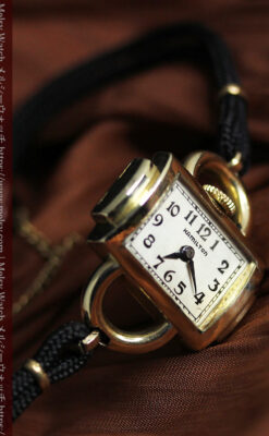 お洒落なハミルトンの金無垢アンティーク腕時計 【1940年頃】-W1603-11