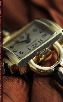 お洒落なハミルトンの金無垢アンティーク腕時計 【1940年頃】-W1603-13