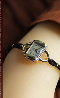 お洒落なハミルトンの金無垢アンティーク腕時計 【1940年頃】-W1603-17