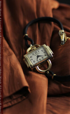 お洒落なハミルトンの金無垢アンティーク腕時計 【1940年頃】-W1603-3