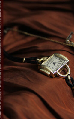 お洒落なハミルトンの金無垢アンティーク腕時計 【1940年頃】-W1603-9