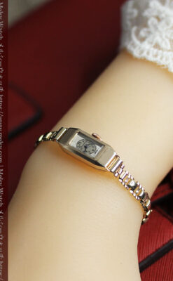 小さく細身の上品なロレックス・チューダー 金無垢アンティーク腕時計【1940年頃】-W1607-17