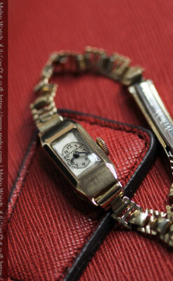 小さく細身の上品なロレックス・チューダー 金無垢アンティーク腕時計【1940年頃】-W1607-5