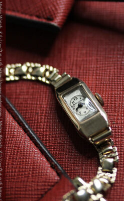 小さく細身の上品なロレックス・チューダー 金無垢アンティーク腕時計【1940年頃】-W1607-9