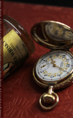 立体的な金と真珠の花 ウォルサムの金無垢アンティーク懐中時計 【1897年頃】-P2349-7