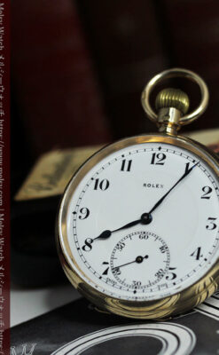 重厚な風格のロレックス アンティーク金無垢懐中時計 【1926年頃】-P2350-10