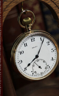 重厚な風格のロレックス アンティーク金無垢懐中時計 【1926年頃】-P2350-4