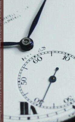 渋いローマ数字 ロレックスの銀無垢アンティーク懐中時計 【1920年頃】-P2351-10