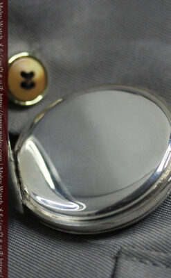 渋いローマ数字 ロレックスの銀無垢アンティーク懐中時計 【1920年頃】-P2351-16