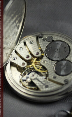 渋いローマ数字 ロレックスの銀無垢アンティーク懐中時計 【1920年頃】-P2351-18