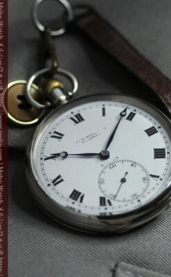 渋いローマ数字 ロレックスの銀無垢アンティーク懐中時計 【1920年頃】-P2351-6