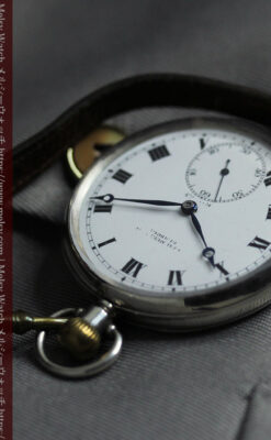 渋いローマ数字 ロレックスの銀無垢アンティーク懐中時計 【1920年頃】-P2351-8