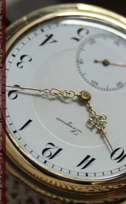 ロンジンの大きな蓋付き金無垢アンティーク懐中時計 【1915年頃】-P2352-14