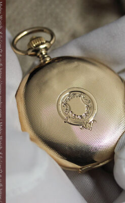 ロンジンの大きな蓋付き金無垢アンティーク懐中時計 【1915年頃】-P2352-15