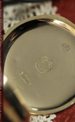 ロンジンの大きな蓋付き金無垢アンティーク懐中時計 【1915年頃】-P2352-19