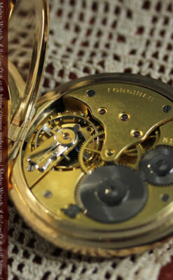 ロンジンの大きな蓋付き金無垢アンティーク懐中時計 【1915年頃】-P2352-22