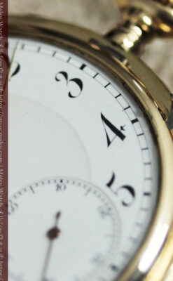 ロンジンの大きな蓋付き金無垢アンティーク懐中時計 【1915年頃】-P2352-24