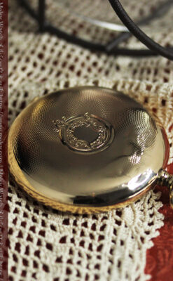 ロンジンの大きな蓋付き金無垢アンティーク懐中時計 【1915年頃】-P2352-6