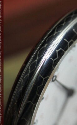 ゼニスの美しい黒金装飾の銀無垢アンティーク懐中時計 【1919年頃】-P2353-18