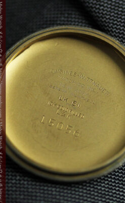 ロンジンのアンティーク腕時計 黒い文字盤に赤のエッセンス 【1954年頃】-W1609-13