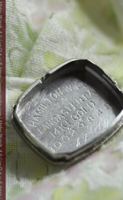 ダイヤとケース装飾の美しいハミルトンのレディース金無垢腕時計 【1945年頃】-W1610-15