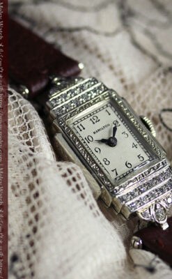 28石のダイヤが煌めくハミルトンの婦人用アンティーク腕時計 【1930年頃】-W1611-1