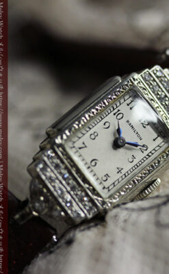 28石のダイヤが煌めくハミルトンの婦人用アンティーク腕時計 【1930年頃】-W1611-10