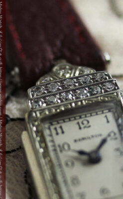 28石のダイヤが煌めくハミルトンの婦人用アンティーク腕時計 【1930年頃】-W1611-12