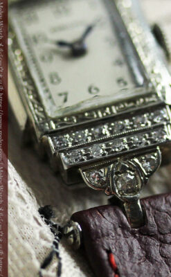 28石のダイヤが煌めくハミルトンの婦人用アンティーク腕時計 【1930年頃】-W1611-13