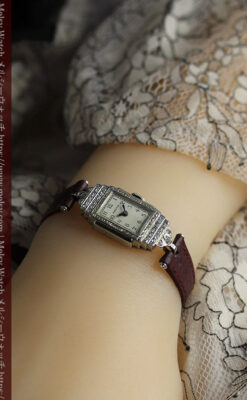 28石のダイヤが煌めくハミルトンの婦人用アンティーク腕時計 【1930年頃】-W1611-16