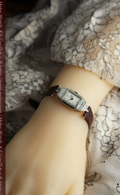 28石のダイヤが煌めくハミルトンの婦人用アンティーク腕時計 【1930年頃】-W1611-18