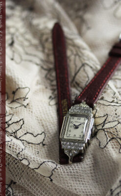 28石のダイヤが煌めくハミルトンの婦人用アンティーク腕時計 【1930年頃】-W1611-4