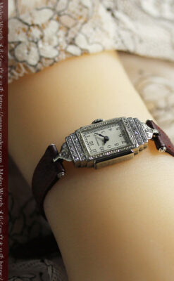 28石のダイヤが煌めくハミルトンの婦人用アンティーク腕時計 【1930年頃】-W1611-7