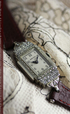 28石のダイヤが煌めくハミルトンの婦人用アンティーク腕時計 【1930年頃】-W1611-8