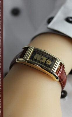 グリュエン アンティーク腕時計 カーブ&黒文字盤 【1937年頃】-W1615-20