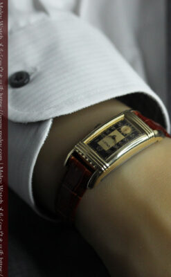 グリュエン アンティーク腕時計 カーブ&黒文字盤 【1937年頃】-W1615-4