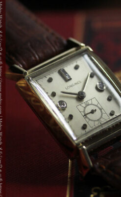 ダイヤ文字盤 ロンジンの金無垢アンティーク腕時計 【1947年頃】-W1618-11