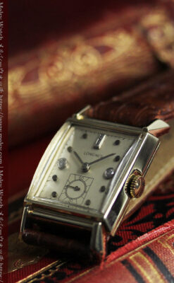 ダイヤ文字盤 ロンジンの金無垢アンティーク腕時計 【1947年頃】-W1618-13